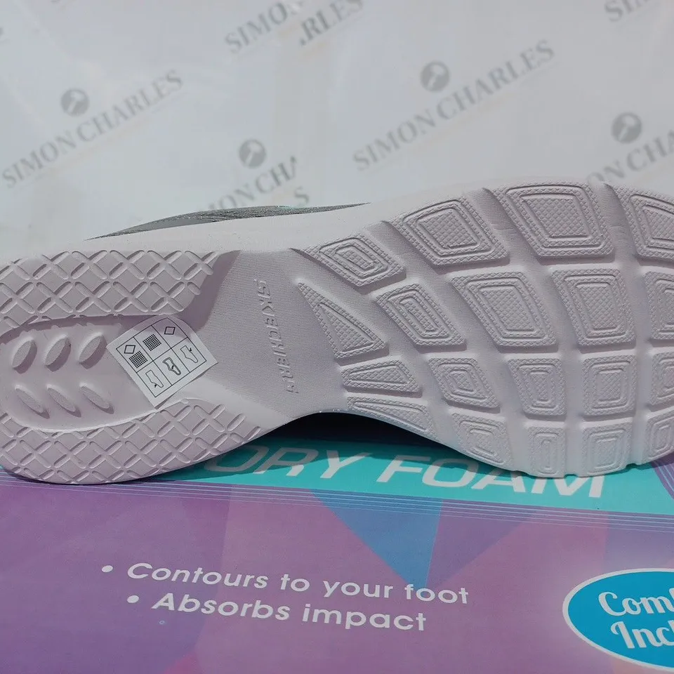 BOXED GREY SKETCHERS TRAINING SHOES SIZE 7 