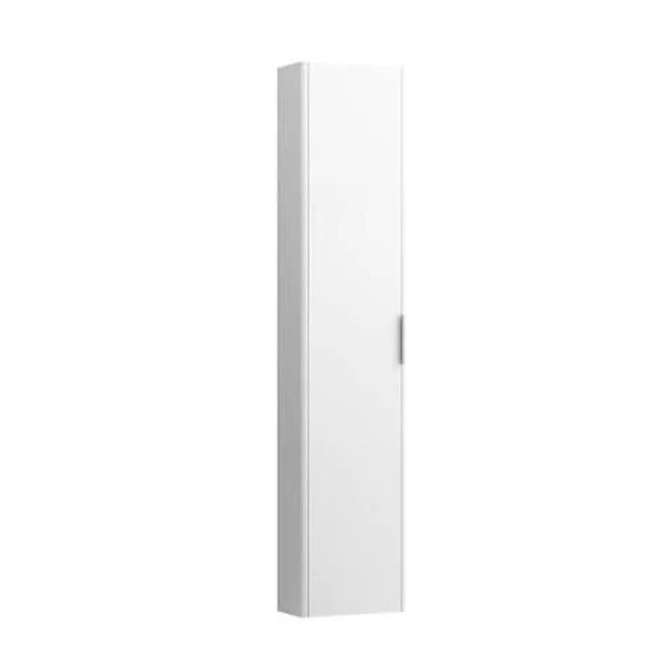 BOXED LAUFEN KARTELL 51 1/4 INCH WALL MOUNT TALL CABINET WITH PUSH OPENING SYSTEM AND LEFT DOOR HINGES, PEBBLE GREY