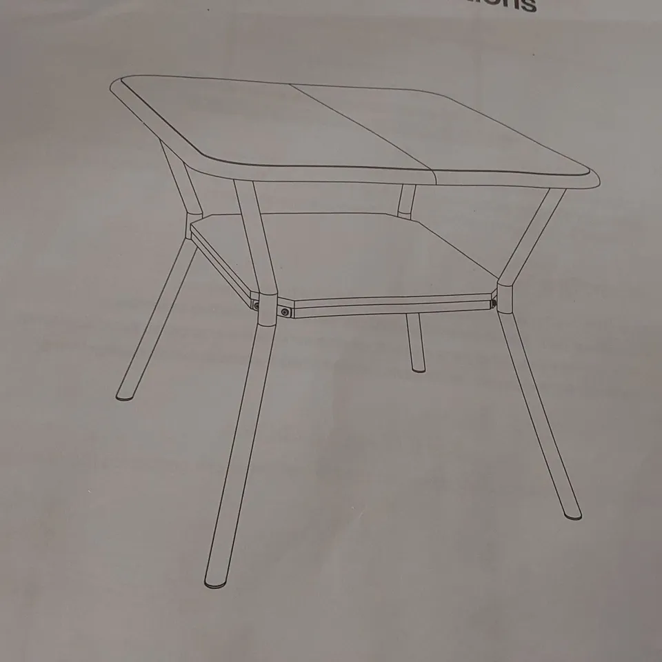 BOXED METAL BASE DINING TABLE (1 BOX)