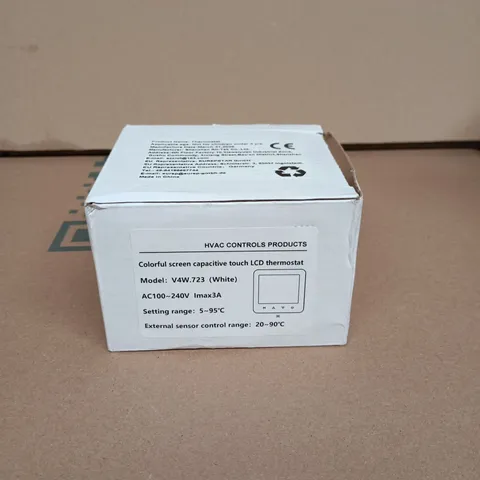 HVAC THERMOSTAT WITH COLORFUL LCD TOUCHSCREEN – MODEL V4W.723 (WHITE)