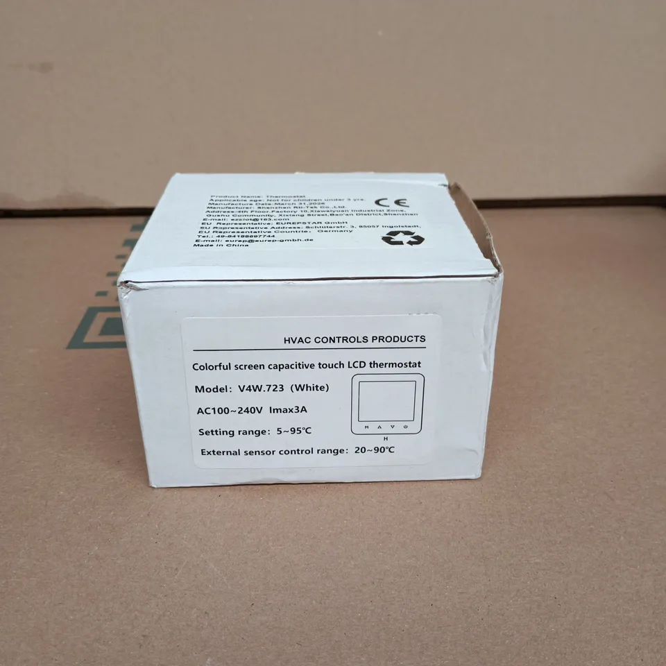 HVAC THERMOSTAT WITH COLORFUL LCD TOUCHSCREEN – MODEL V4W.723 (WHITE)