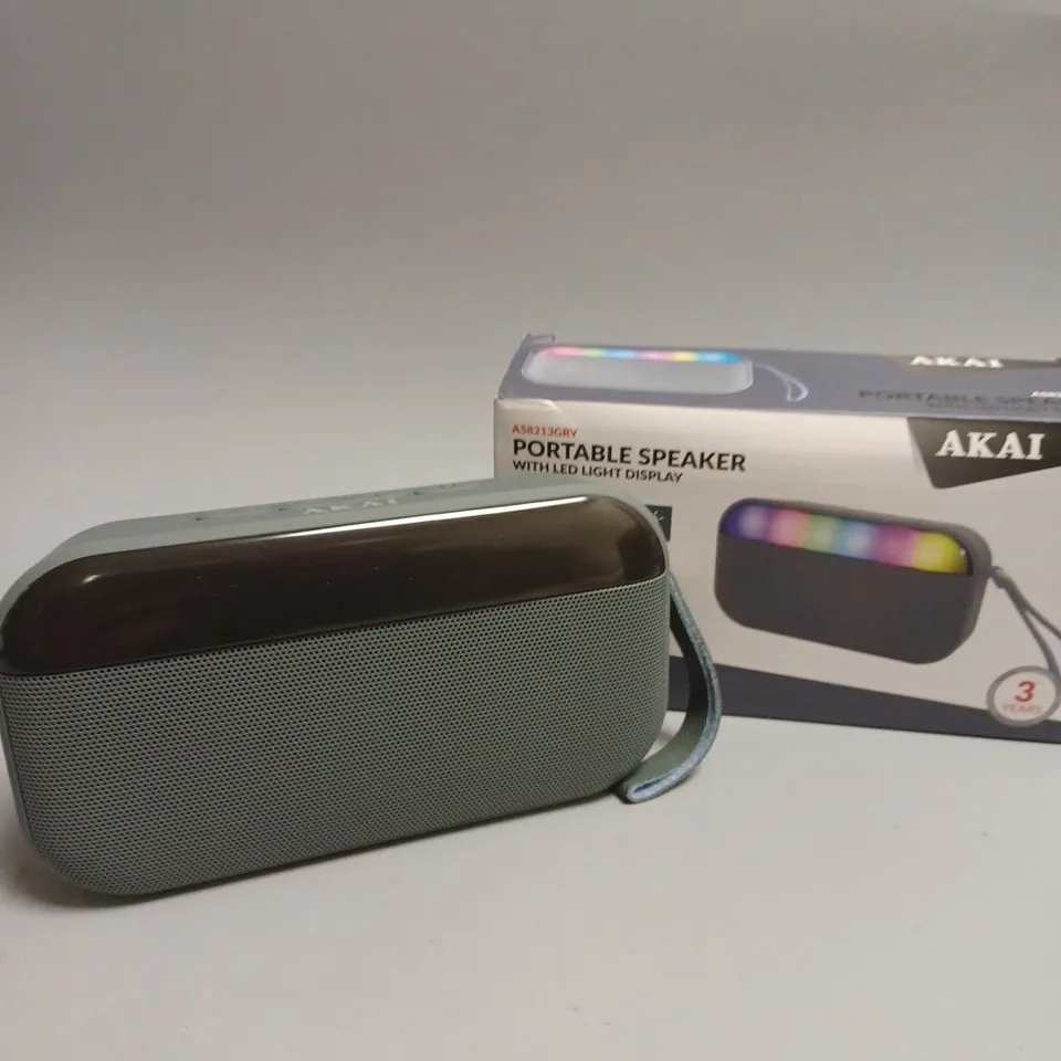 BOXED AKAI PORTABLE SPEAKER WITH LED DISPLAY 