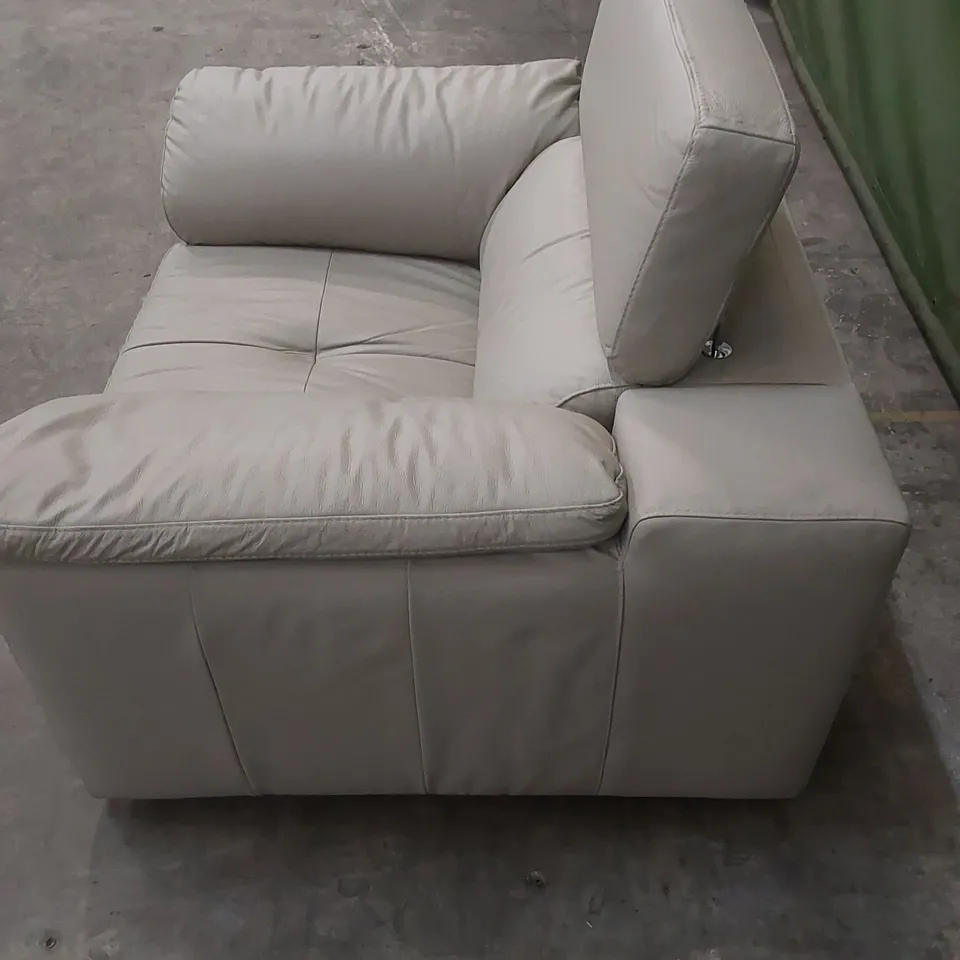 DESIGNER FAUX LEATHER UPHOLSTERED ARMCHAIR WITH ADJUSTABLE HEADREST