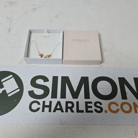 RADLEY LONDON THREE-HEART CHARM NECKLACE - BOXED 
