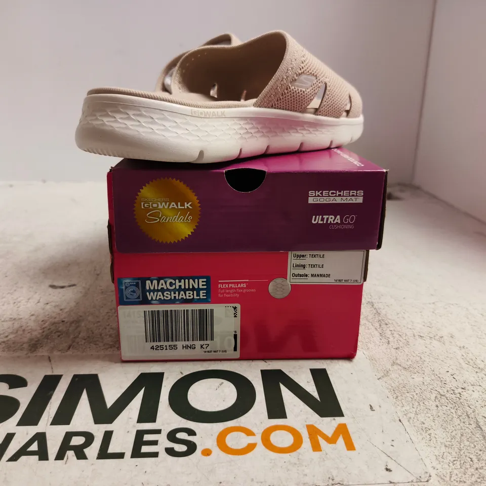 SKECHERS GO WALK SANDALS – BEIGE, WOMEN'S UK 7 BOXED