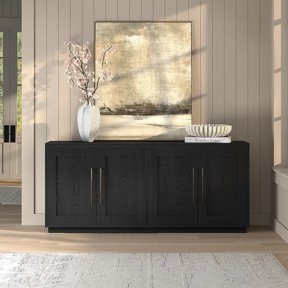 BOXED HAILEY HOME TILLMAN CONTEMPORARY/MODERN BLACK GRAIN BUFFET