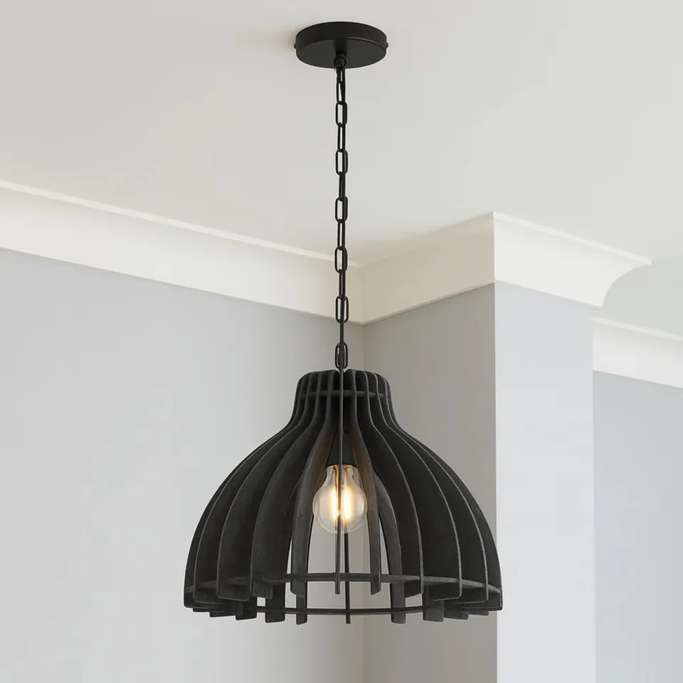 BOXED ANJI 1-LIGHT 40CM FISHERMEN PENDANT CEILING LIGHT