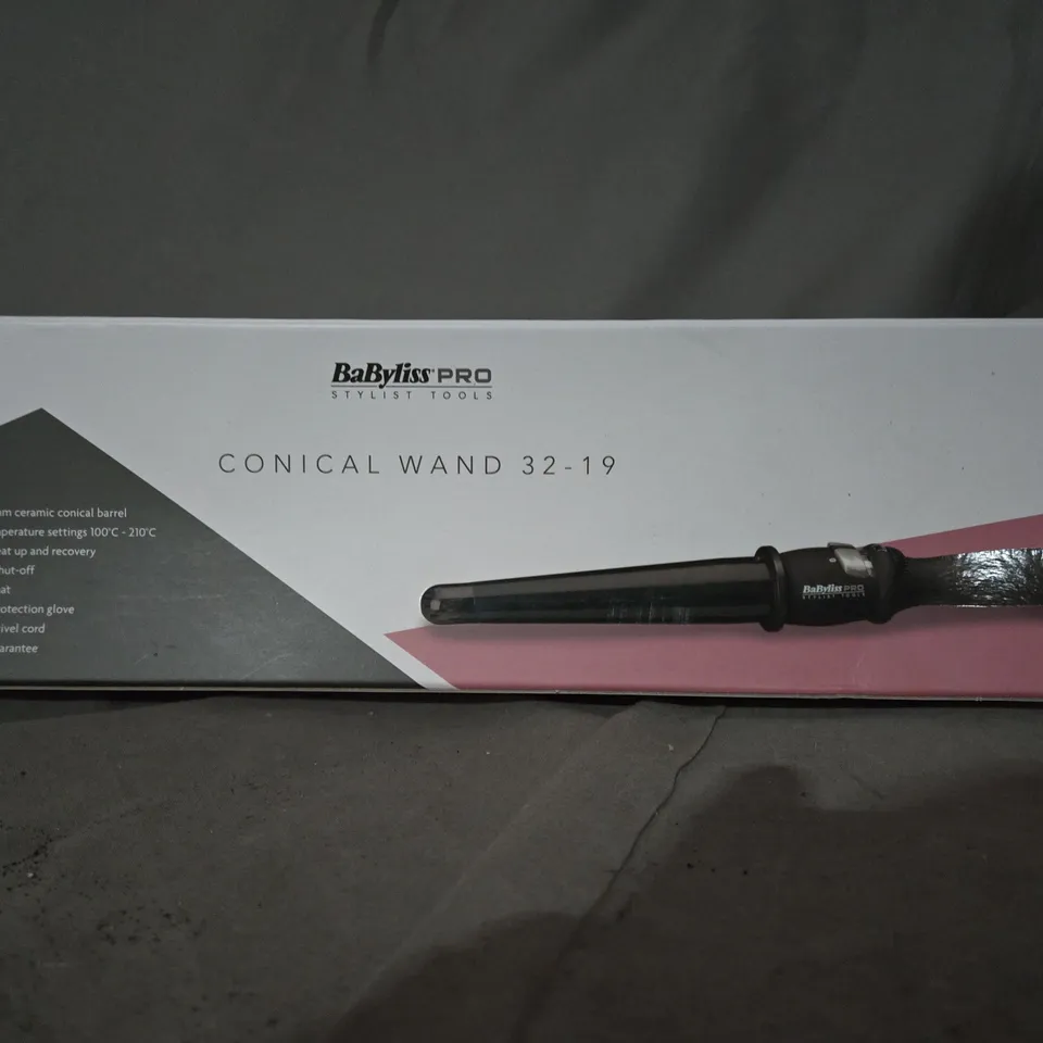 BOXED BABYLISS PRO CONICAL WAND 32-19