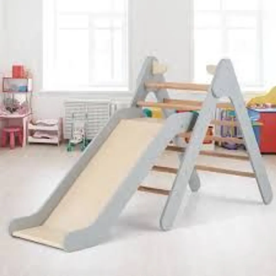 BOXED COSTWAY KIDS 2 IN 1 TRIANGLE TOY WITH ADJUSTABLE SLIDE