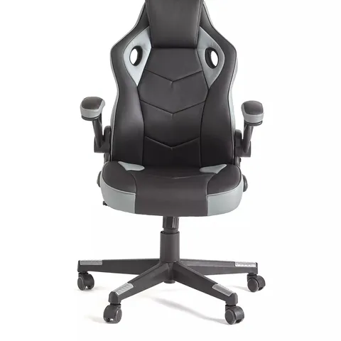 BOXED JESPOR GAMING CHAIR IN BLACK/GREY - COLLECTION ONLY