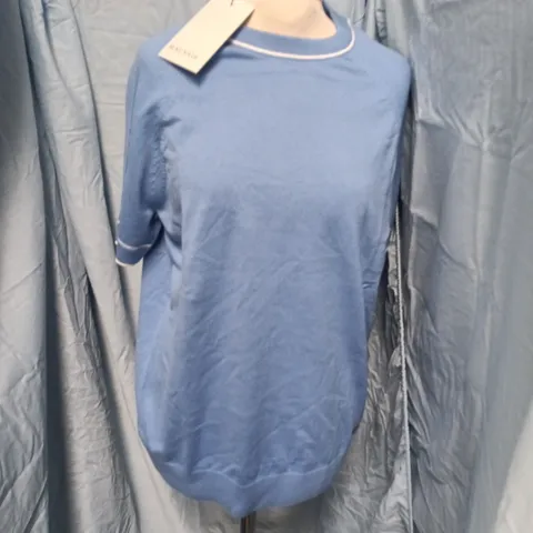 MAUVIS SLIM KNIT TEE β BLUE, MEN'S UK M