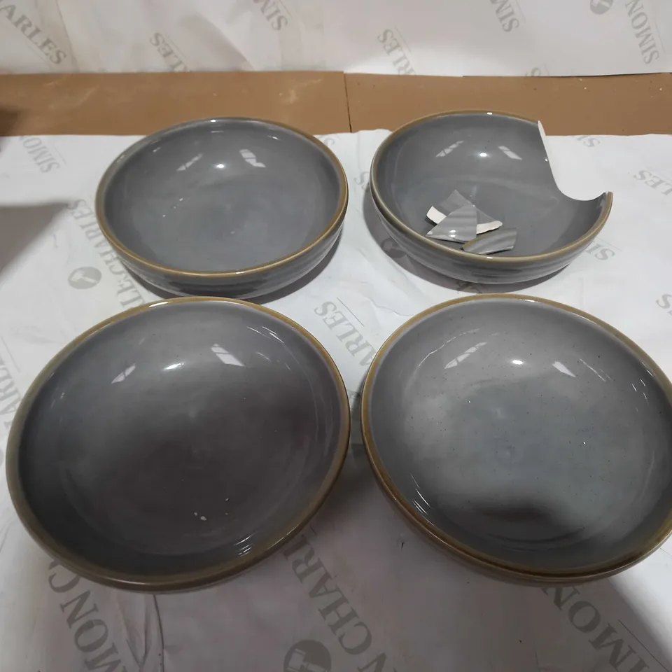 LUNA EMBOSSED SET OF 4 PASTA BOWLS