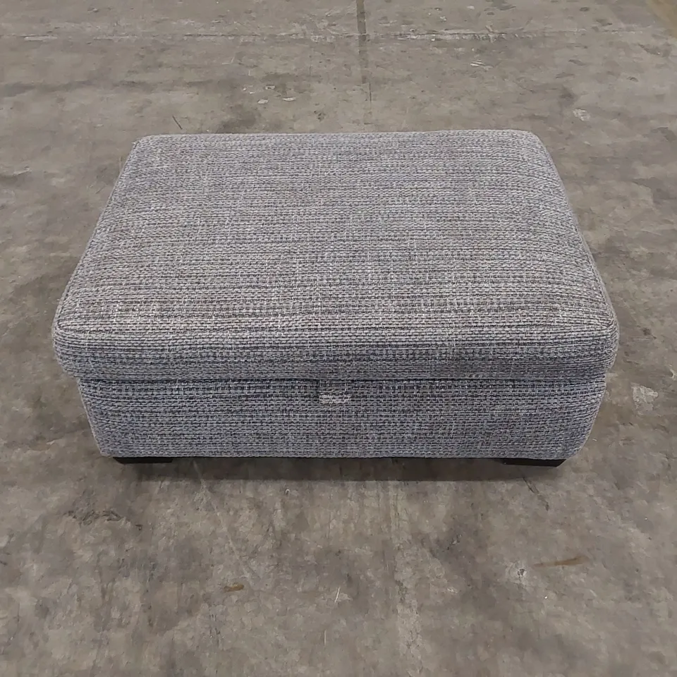 DESIGNER FABRIC STORAGE FOOTSTOOL IN GREY 