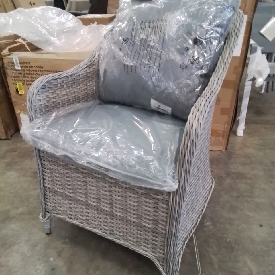 HAMILTON WICKER ARMCHAIR WITH CUSHIONS 