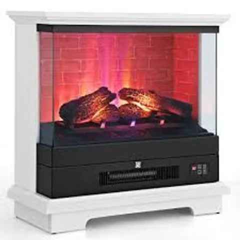 BOXED COSTWAY 2000W ELECTRIC FIREPLACE HEATER WITH 3-LEVEL VIVID FLAME - WHITE (1 BOX)