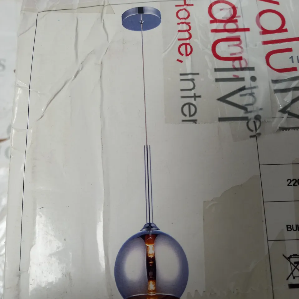 PASSION 1 LIGHT GLOBE PENDANT - CHROME GLASS