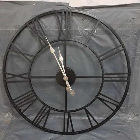 BOXED KLASS HOME 60CM SKELETON CLOCK IN BLACK