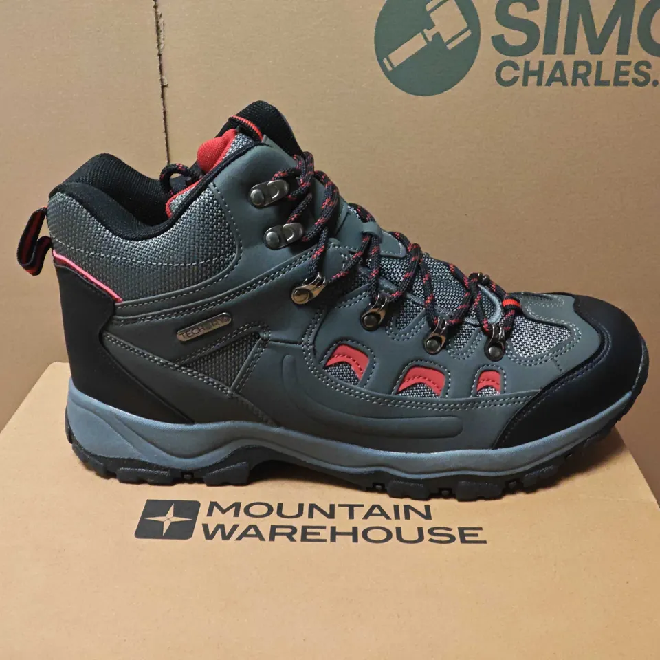 BOXED MOUNTAIN WAREHOUSE ADVENTURER WATERPROOF HIKING BOOTS – ALLOY GREY, UK 11 (EU 45, US 12)