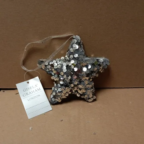 LOT OF 12 AS NEW GISELLA GRAHAM SEQUIN STAR HANGING TREE DECORATIONS