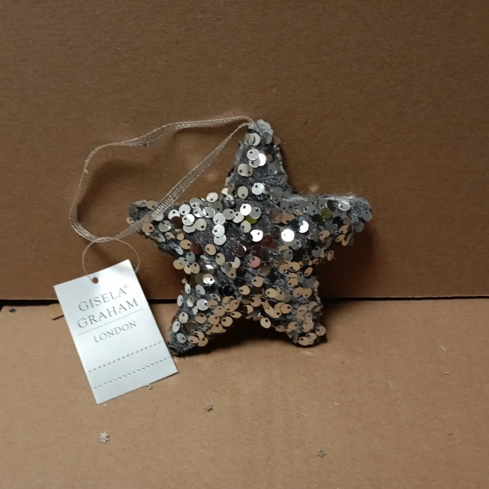 LOT OF 12 AS NEW GISELLA GRAHAM SEQUIN STAR HANGING TREE DECORATIONS