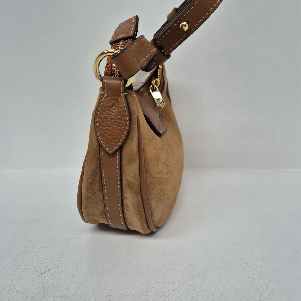 FAIRFAX & FAVOUR BROWN SUEDE HANDBAG – ENGLAND