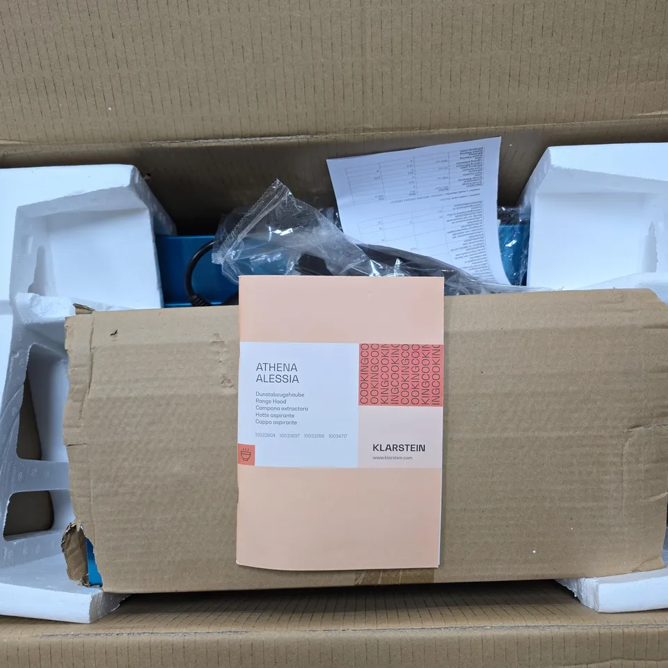 KLARSTEIN ATHENA ALLESIA RANGE HOOD BOXED WITH INSTRUCTIONS
