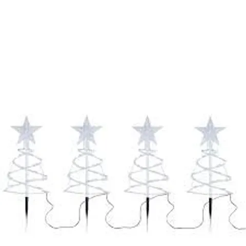 HOME STORIES SET OF 4 INDOOR OUTDOOR PRE LIT STAR SPIRAL PATHFINDER