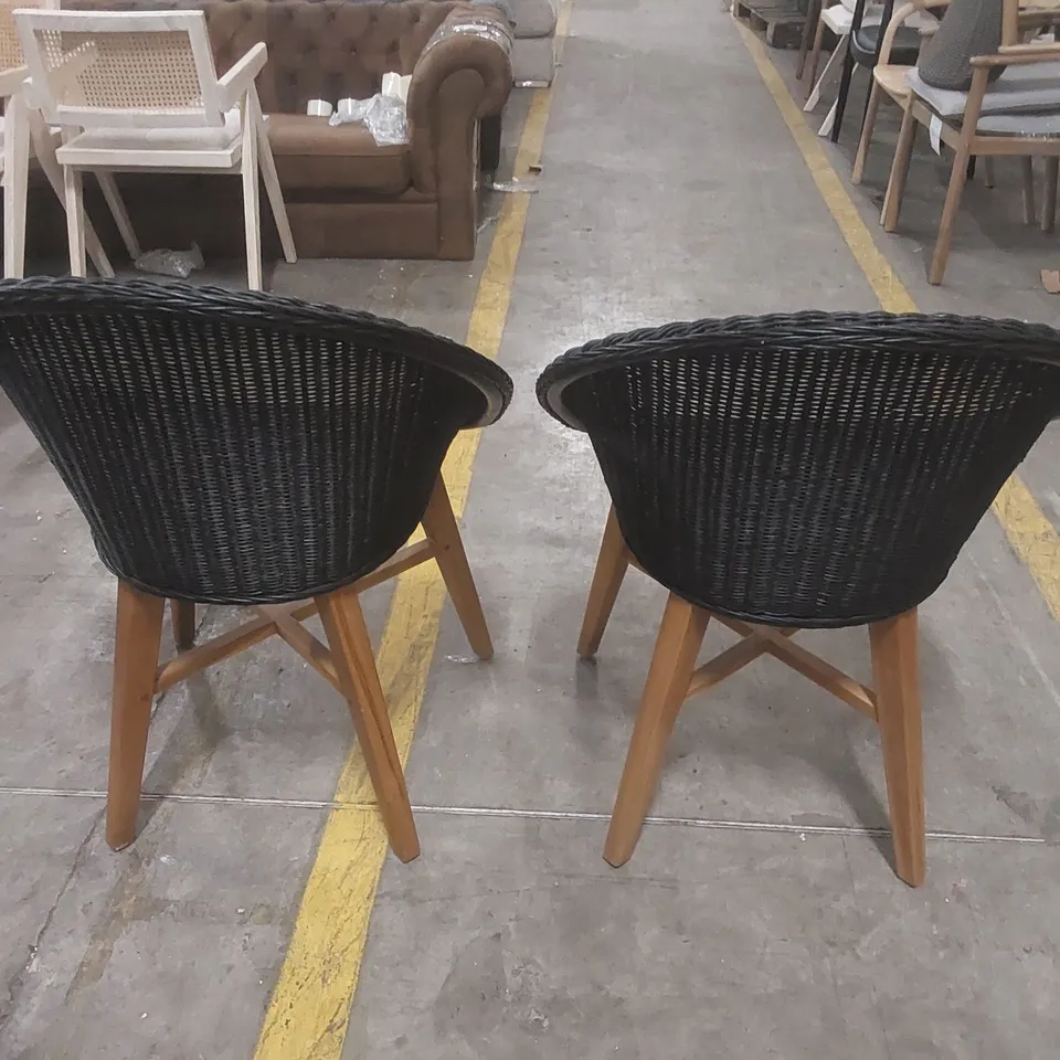 PAIR OF DESIGNER RATTAN CHAIRS