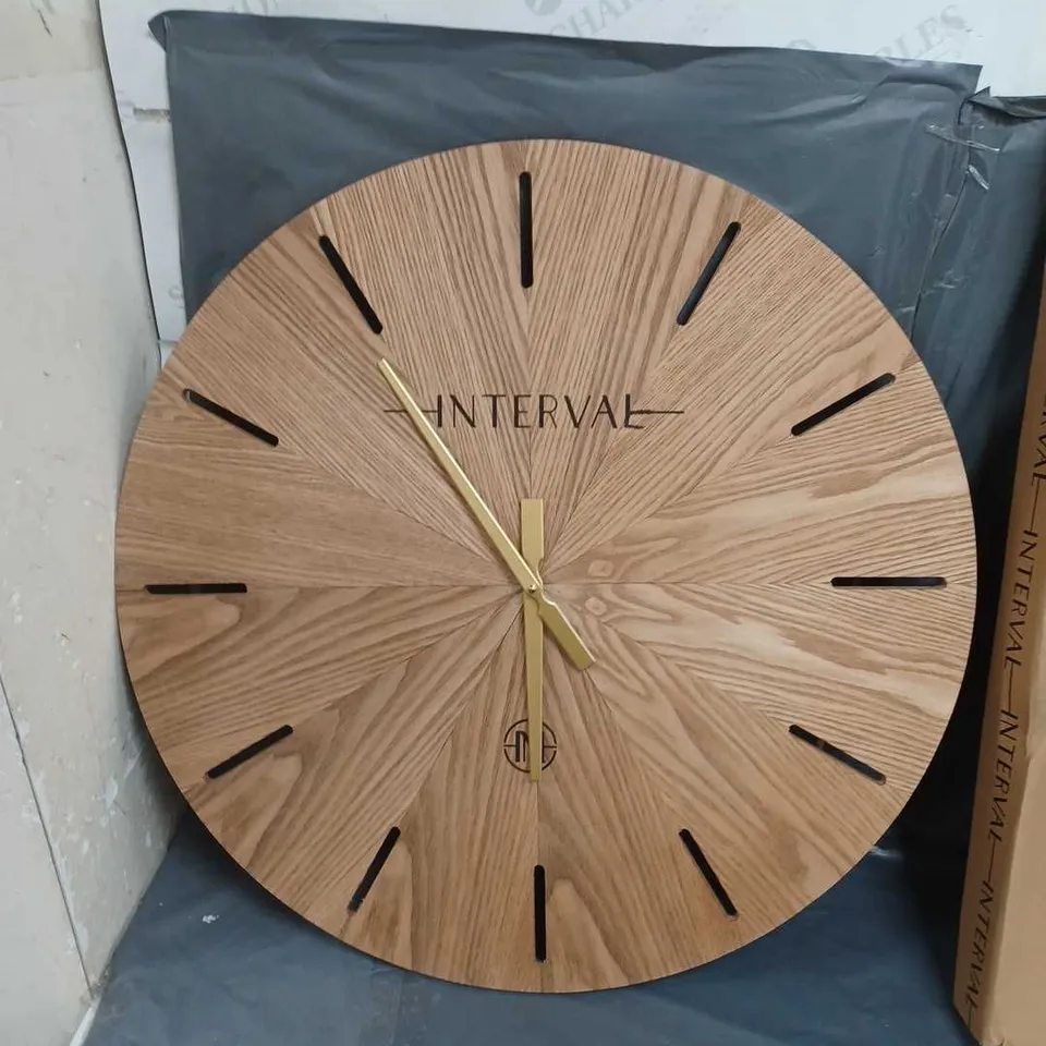 INTERVAL WOODEN WALL CLOCK - COLLECTION ONLY 