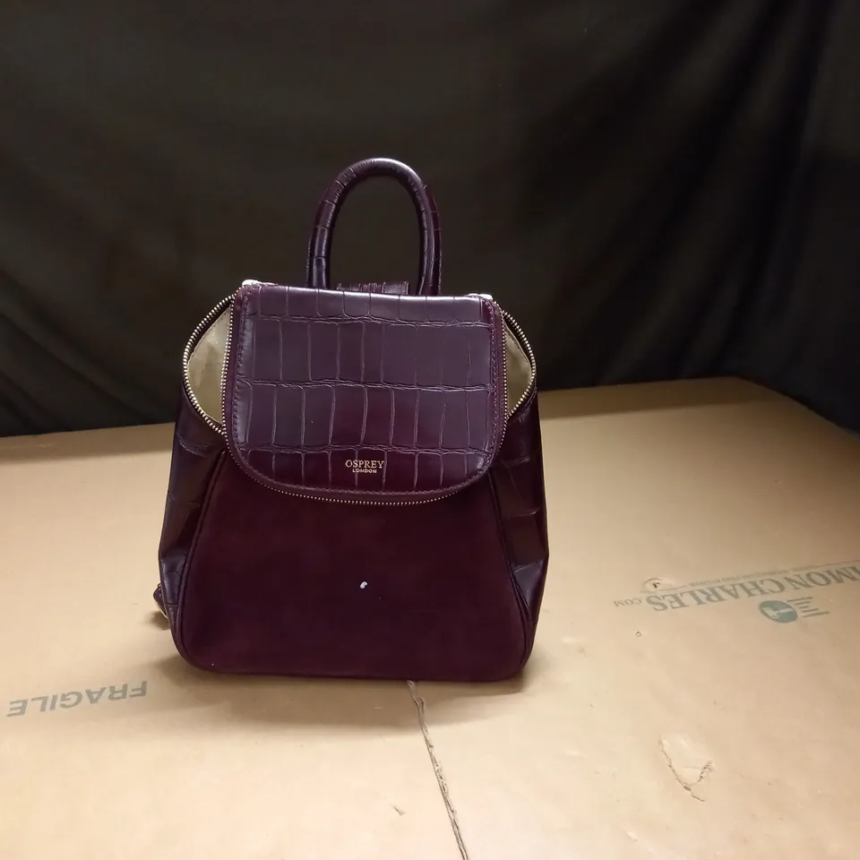 IN THE STYLE OF OSPREY LONDON BERGUNDY BAG WITH STRAP