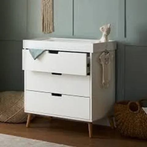 BOXED OBABY MAYA CHANGING UNIT - WHITE/NATURAL (2 BOXES)