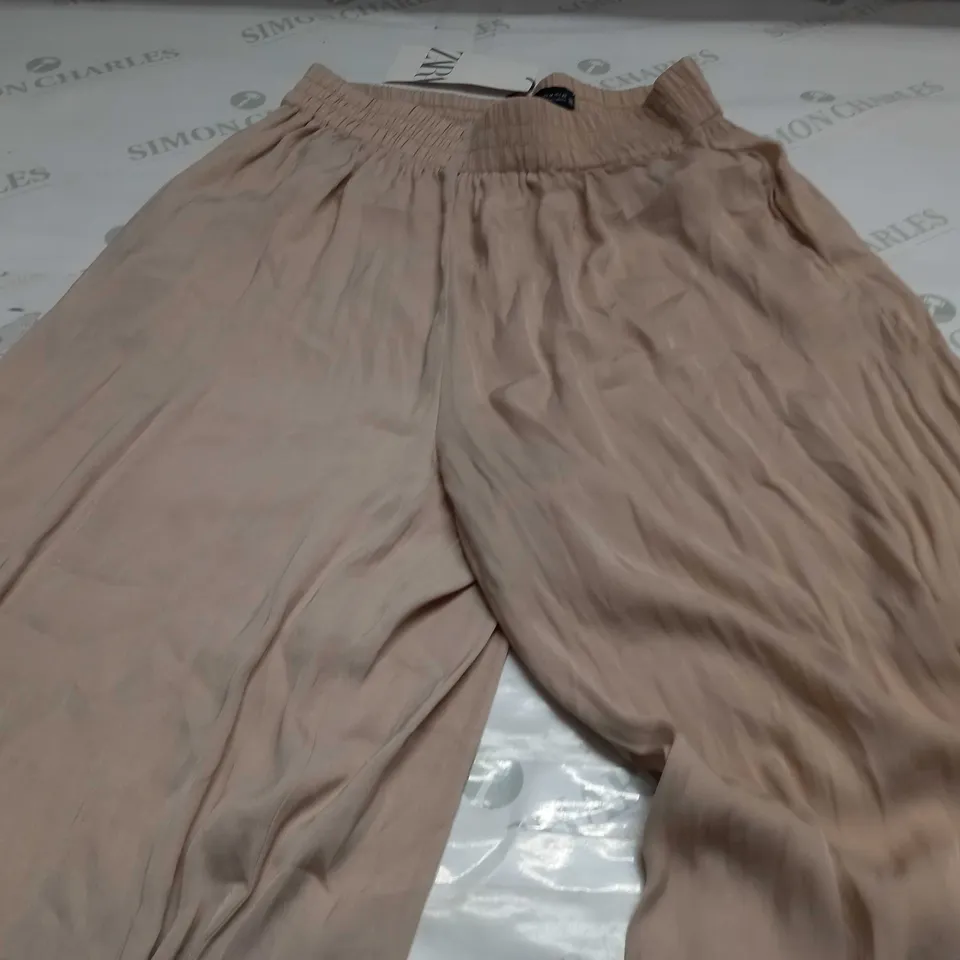 ZARA STRETCH COMFY PANTS IN BEIGE - UK MEDIUM