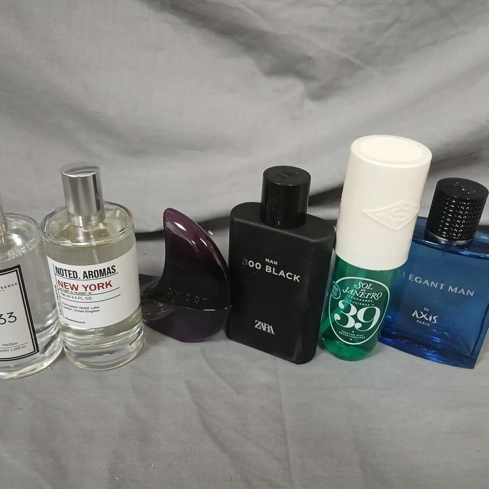 APPROXIMATELY 10 ASSORTED UNBOXED FRAGRANCES TO INCLUDE; NOTED AROMAS, AXIS, SOL DE JANEIRO, GHOST AND THE SCENT RESERVE