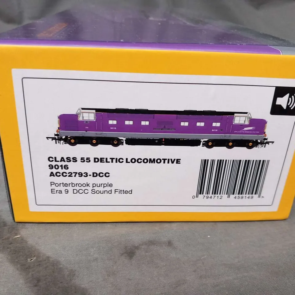 BRAND NEW BOXED ACCURASCALE EXCLUSIVES PORTERBROOK BR EE TYPE 5/CLASS 55 DELTIC 9016 GORDON HIGHLANDER 1:76.2 SCALE/ 00 GAUGE MODEL CLASSIC 55 DELTIC LOCOMOTIVE