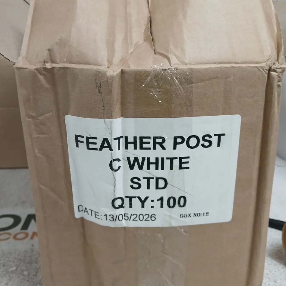 FEATHER POST C WHITE STD – QTY 100
