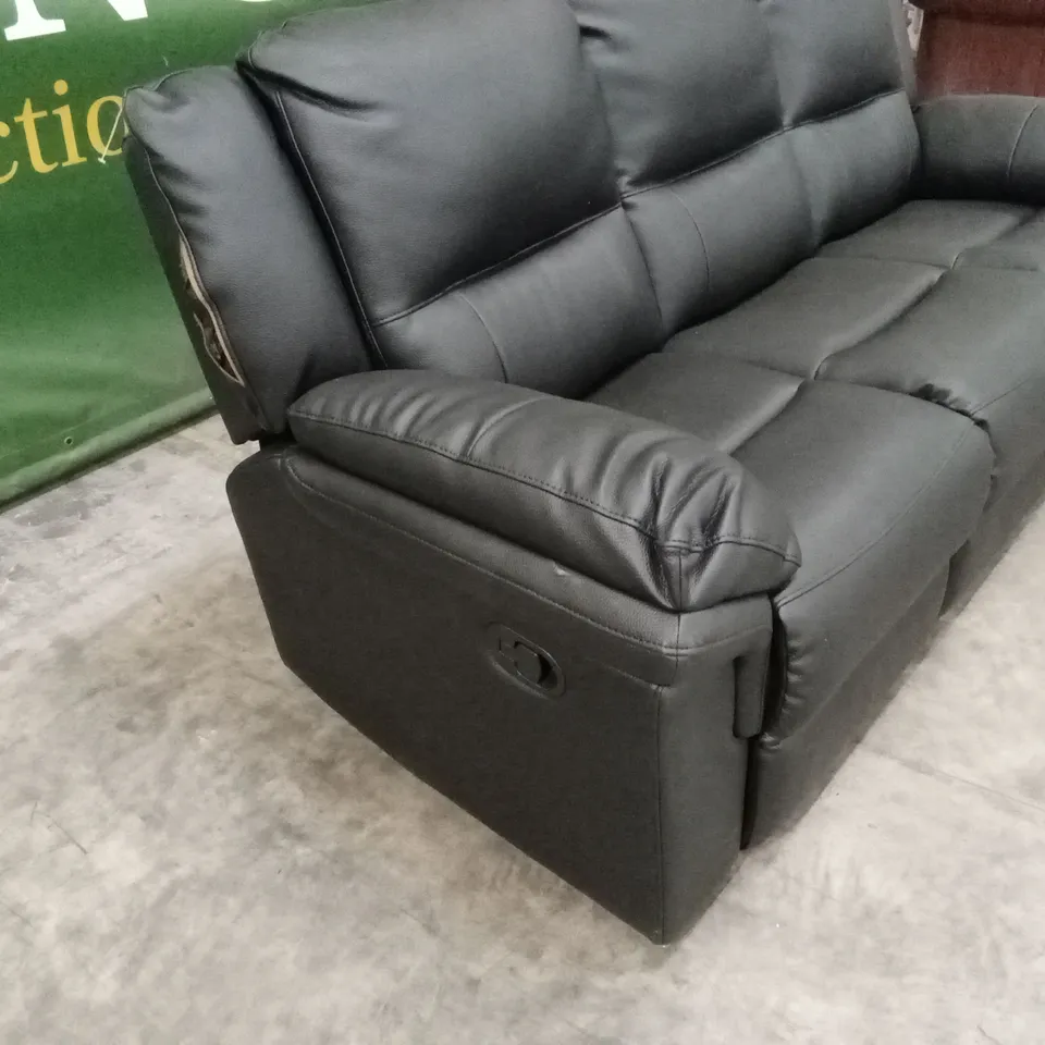 ALBION LUXURY FAUX LEATHER 3 SEATER HIGH BACK MANUAL RECLINER SOFA RRP £749