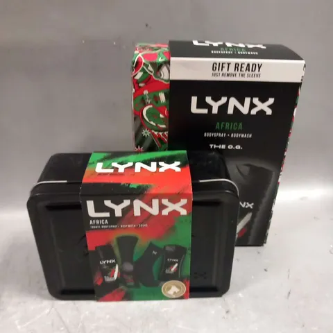 SIX ASSORTED LYNX AFRICA PRODUCTS TO INCLUDE; THE O.G.(5) AND TRAVEL SET