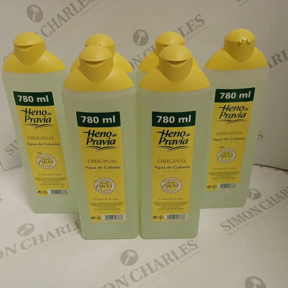 LOT OF 6 HENO DE PRAVIA ORIGINAL 780ML BOTTLES OF COLOGNE