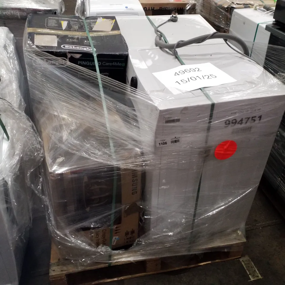 PALLET OF APPROXIMATELY 4 UNPROCESSED RAW RETURN WHITE GOODS TO INCLUDE