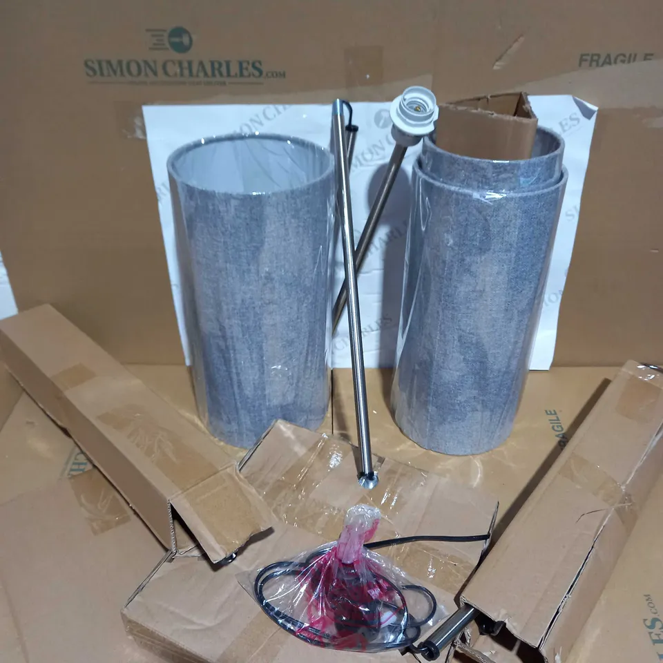 CLUSTER TRIO SHELF FLOOR LAMP, SATIN NICKEL FINISH