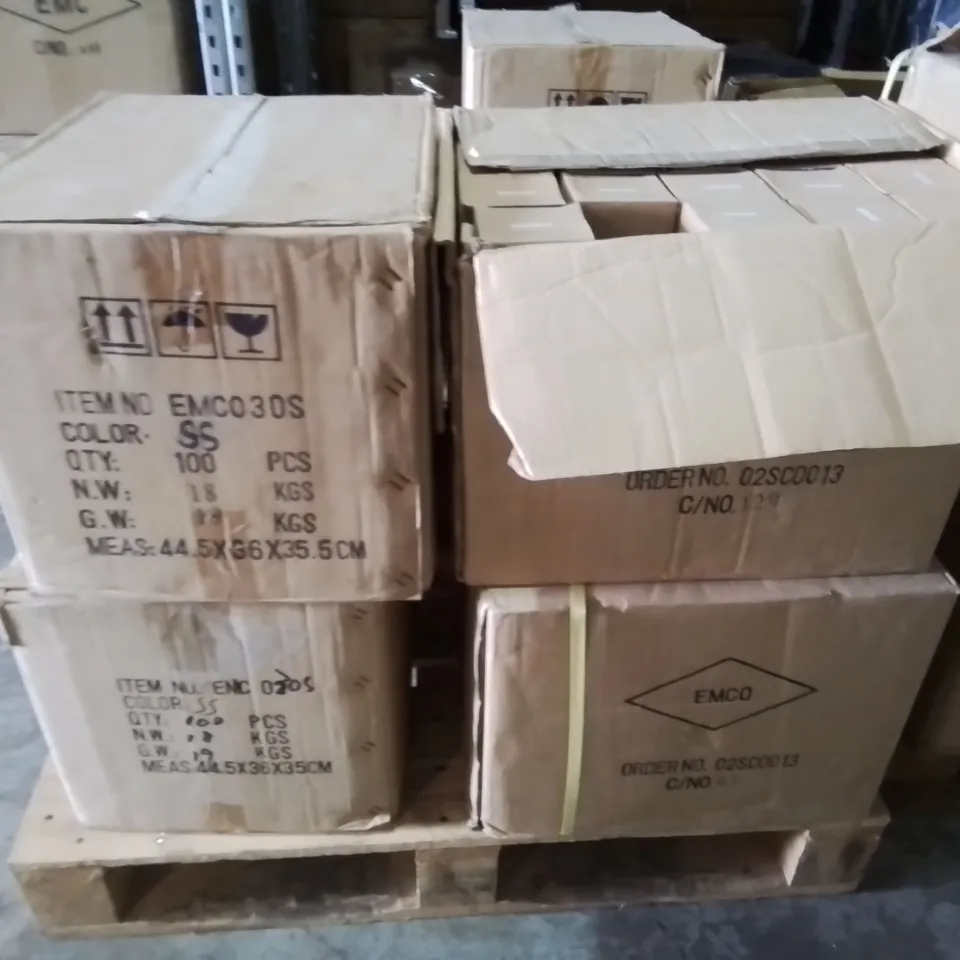 PALLET CONTAINING 12 MULTIPACK BOXES OF ASSORTED EMCOLITE DOWNLIGHTS TO INCLUDE EMC028S AND EMC030S
