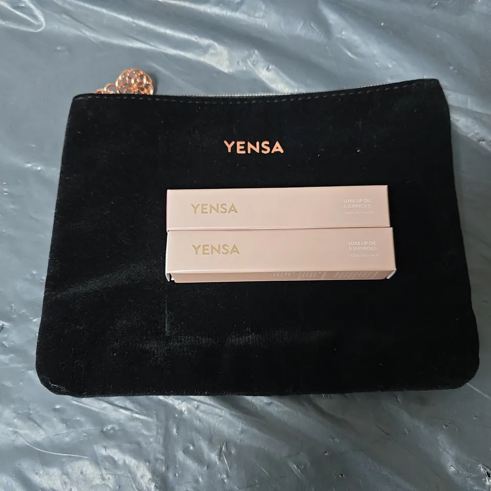 YESNA COSMETIC BAG LUXE LIP OIL DUO - CLEAR PATH & PINK SHINE 