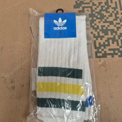 ADIDAS 3S RIB CS 2P SOCKS – WHITE/MULTICO, 2-PACK - M
