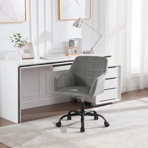 BOXED SWIVEL DESK CHAIR,  DRESSING TABLE CHAIR WITH CASTERS 
