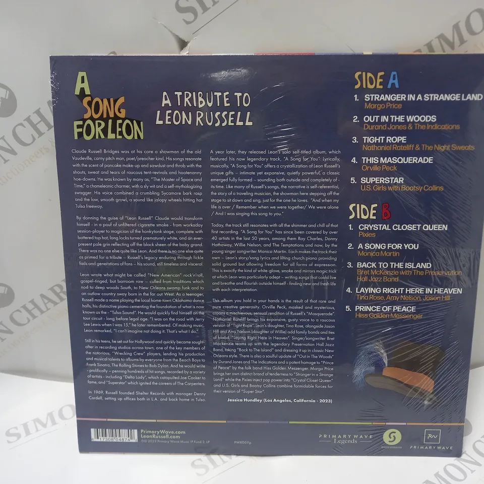 SEALED VARIOUS ARTISTS - A SONG FOR LEON: A TRIBUTE TO LEON RUSSELL [VINYL]
