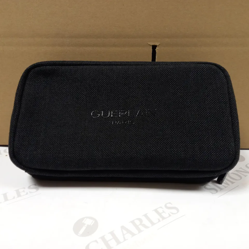 GUERLAIN PARIS BLACK/LOGO FABRIC WASH BAG/MAKE UP POUCH