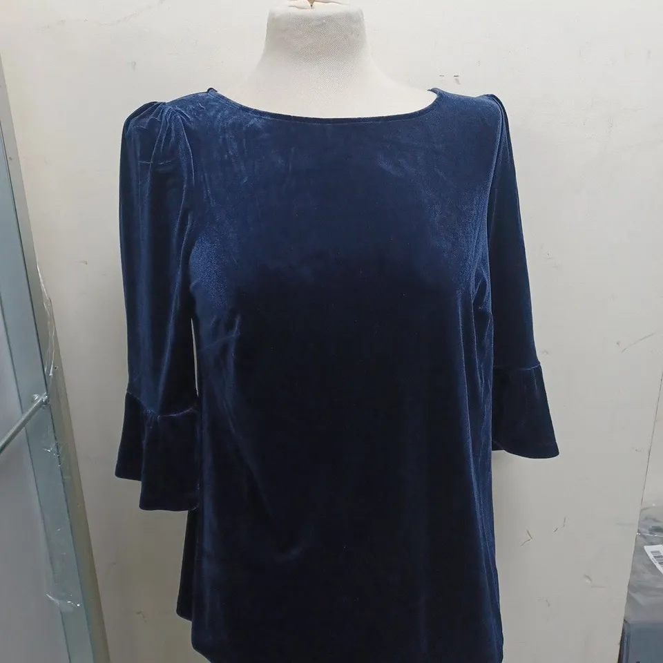 BODEN BLUE VELVET TOP - UK SIZE 12