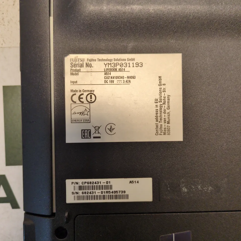 FUJITSU LIFEBOOK A514 LAPTOP – UK KEYBOARD, FAULTY KEYS & TOUCHPAD