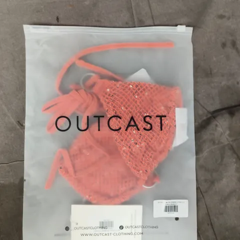 BAGGED OUTCAST SELTZER BIKINI TOP IN ORANGE SIZE SMALL