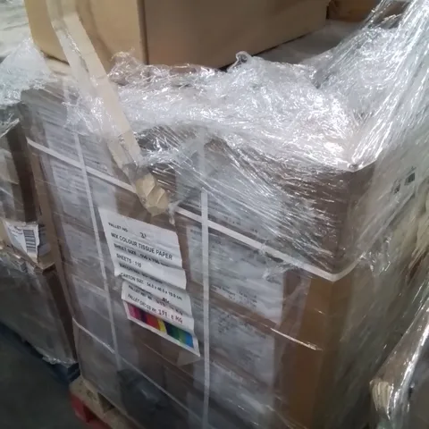 PALLET CONTAINING LARGE QUANTITY OF TISSUE PAPER -MIXED COLOURS, AND PAPER GIFT BAGS